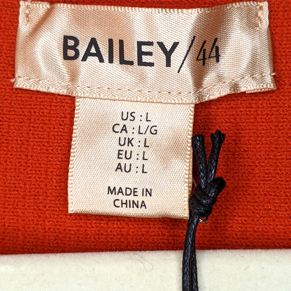 Bailey/44 Rust Ruffle Sleeved Ribbed Top, Large - Picture 4 of 9